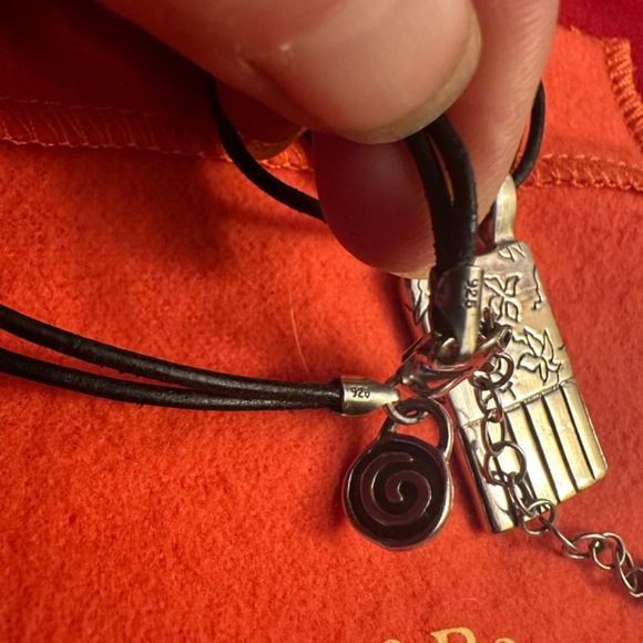 WOW POSHMARK - Authentic Me&Ro Sterling Floral Peace Pendant Leather Cord